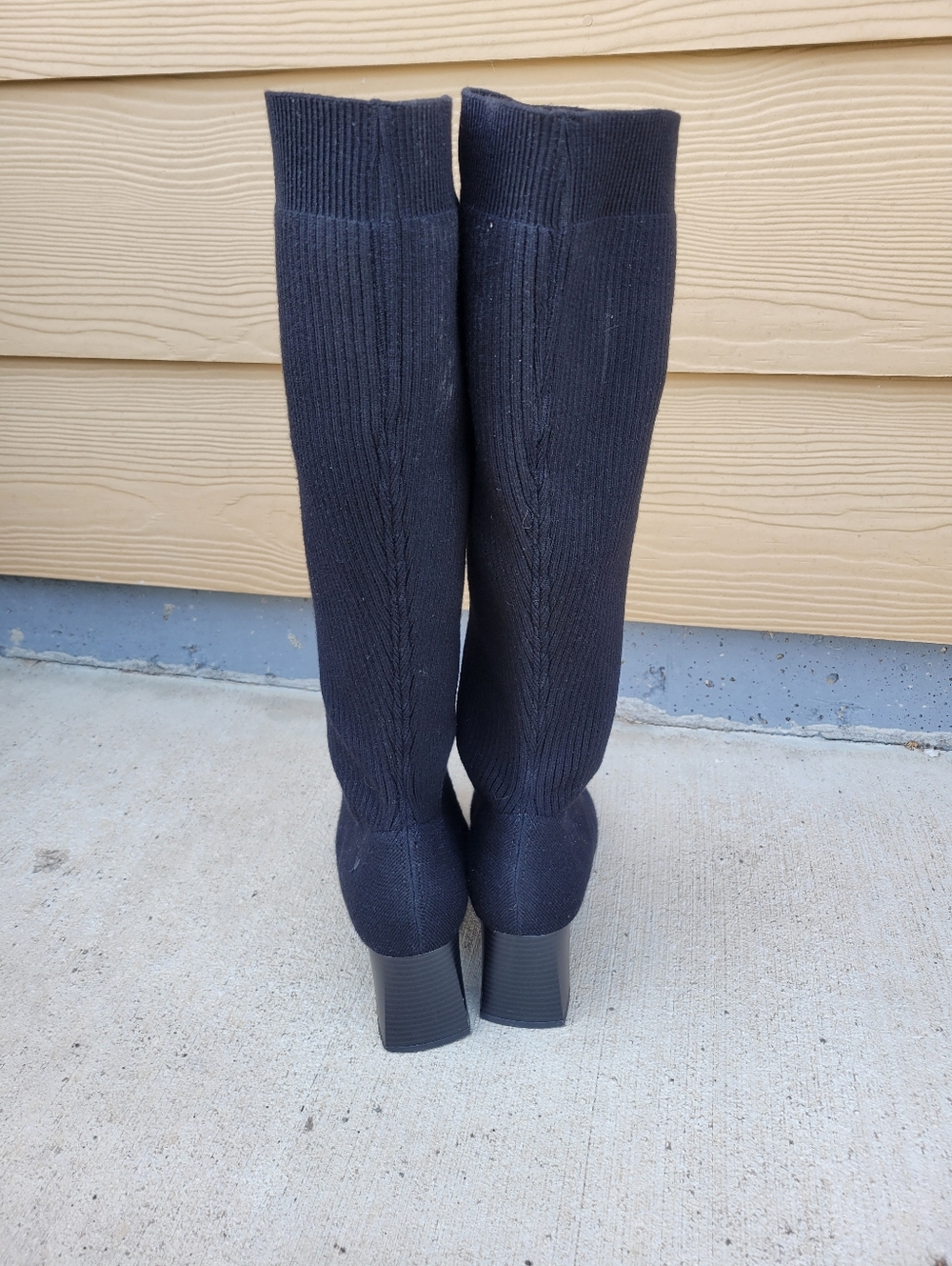 VIVAIA Tessa Round-Toe Water-Repellent Wool Knee High Boots Black Size 41/9.5 - Picture 8 of 12
